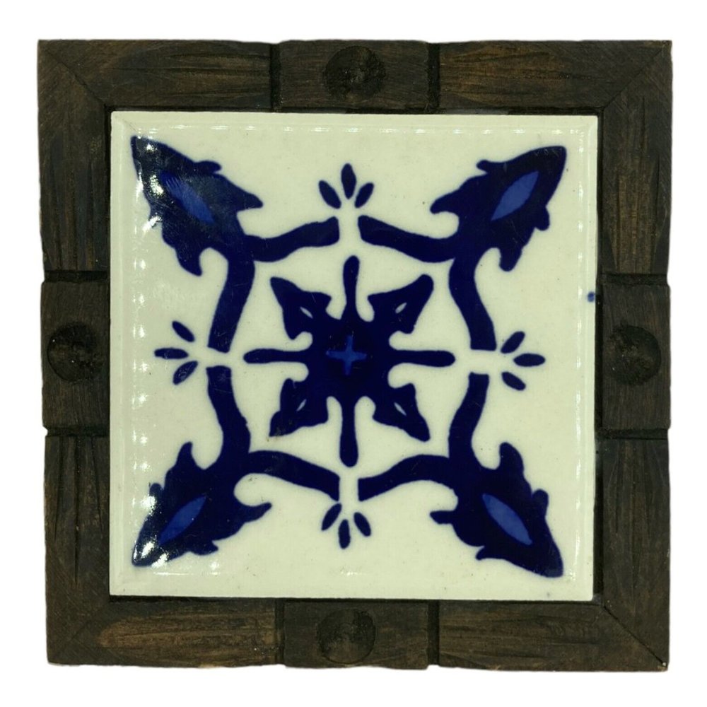 Trivet Tile Colonial Made In Spain Blue White De Esta Region Aislante Para Mesa